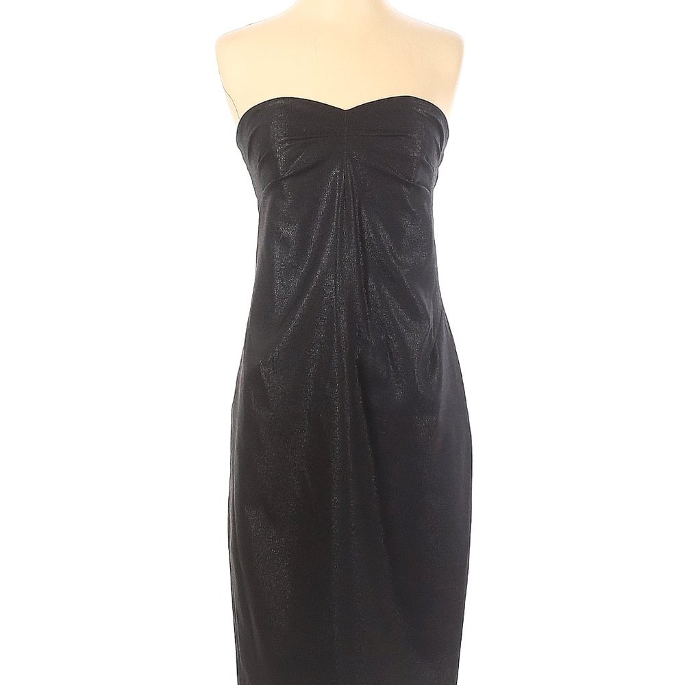 Robert Rodriguez Black Wool Shimmer Cocktail Dress